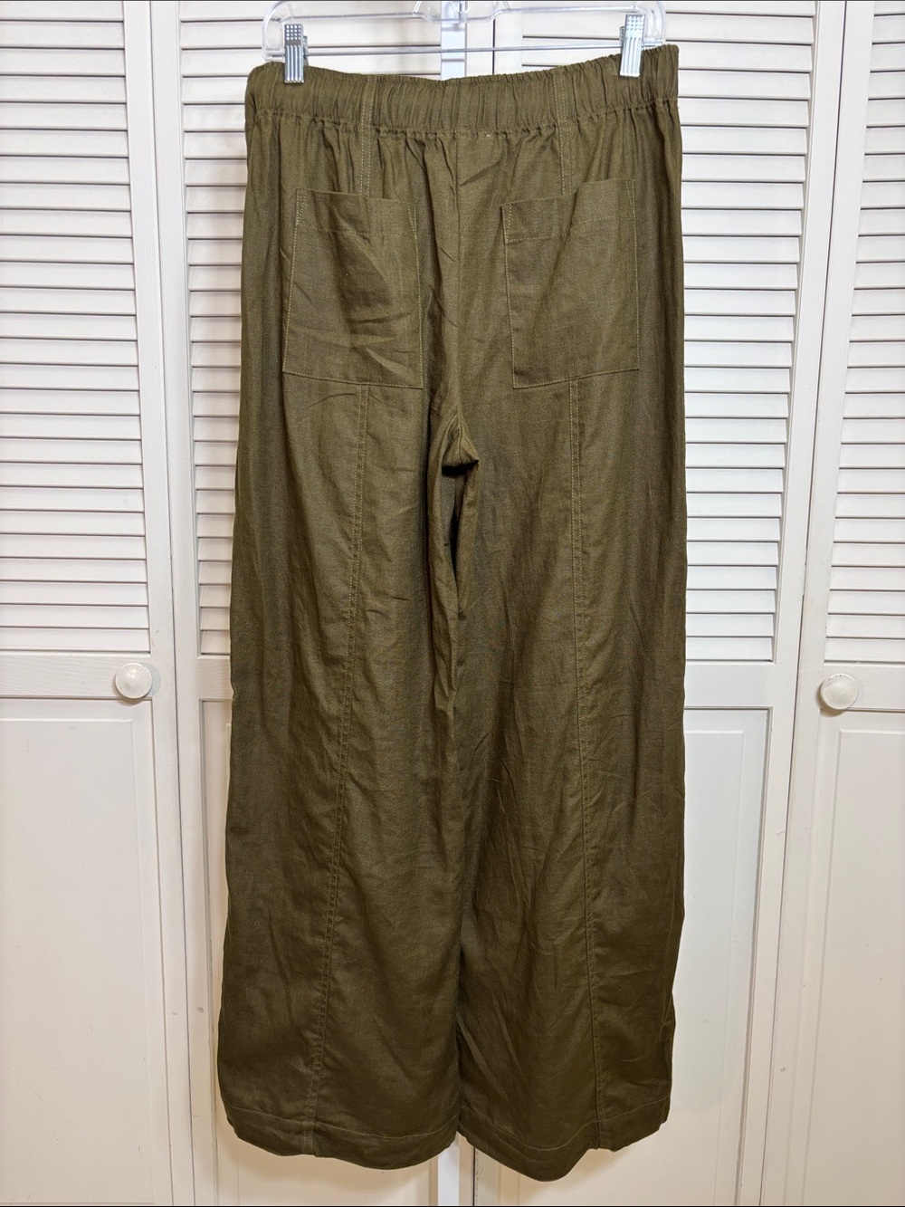 Reformation Olive Green Declan Wide Leg Pants with Convertible Length Medium - Picture 11 of 16